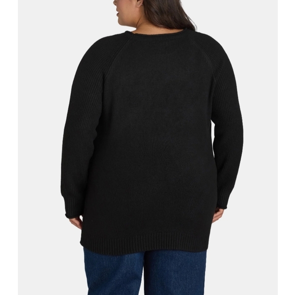 Terra & Sky Women’s Size 2X (20W-22W) Plus Mixed Rib Crewneck Sweater Lightweigt - Picture 3 of 8